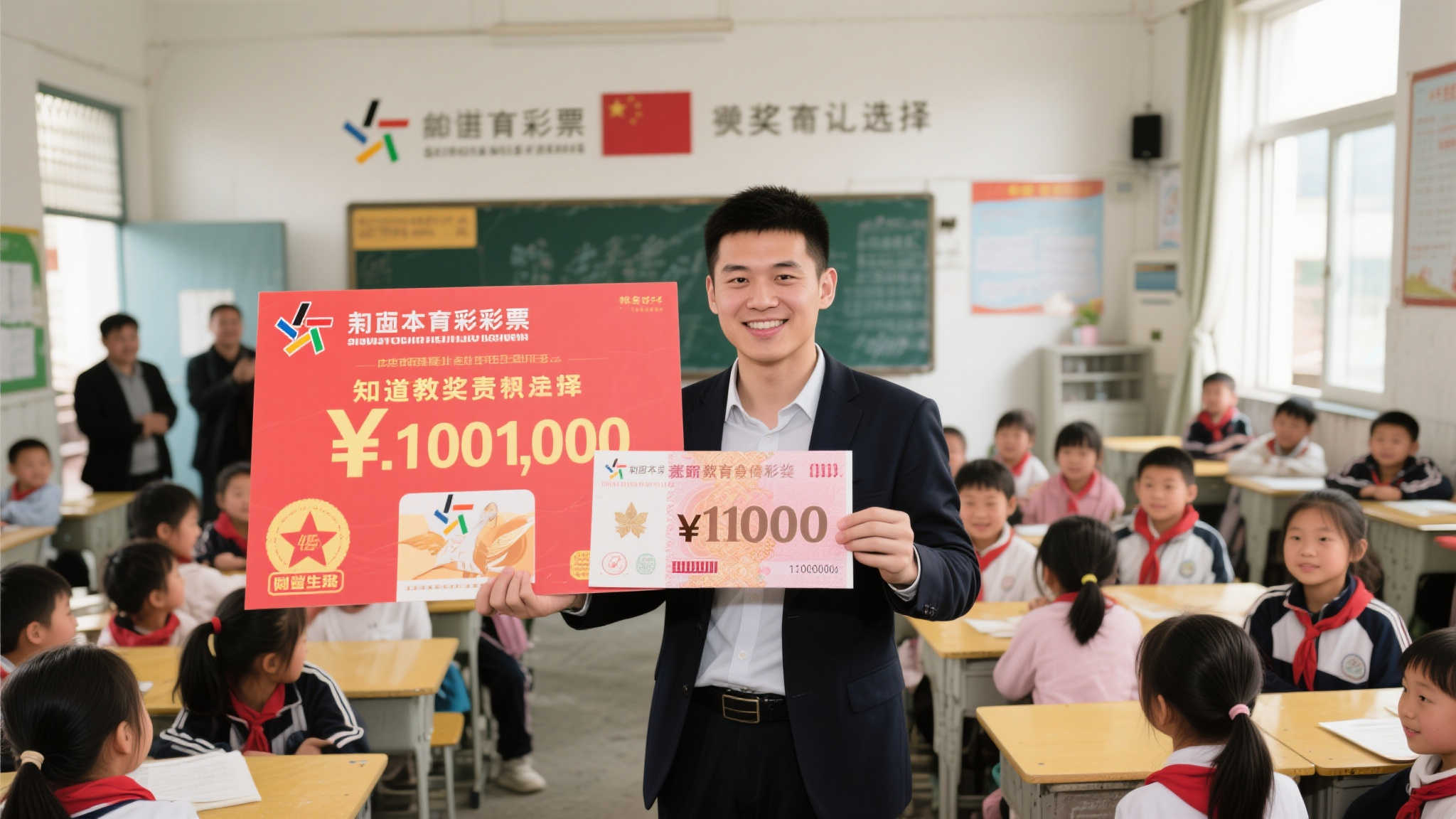 然而，比起中奖本身，更令人动容的是小哥兑