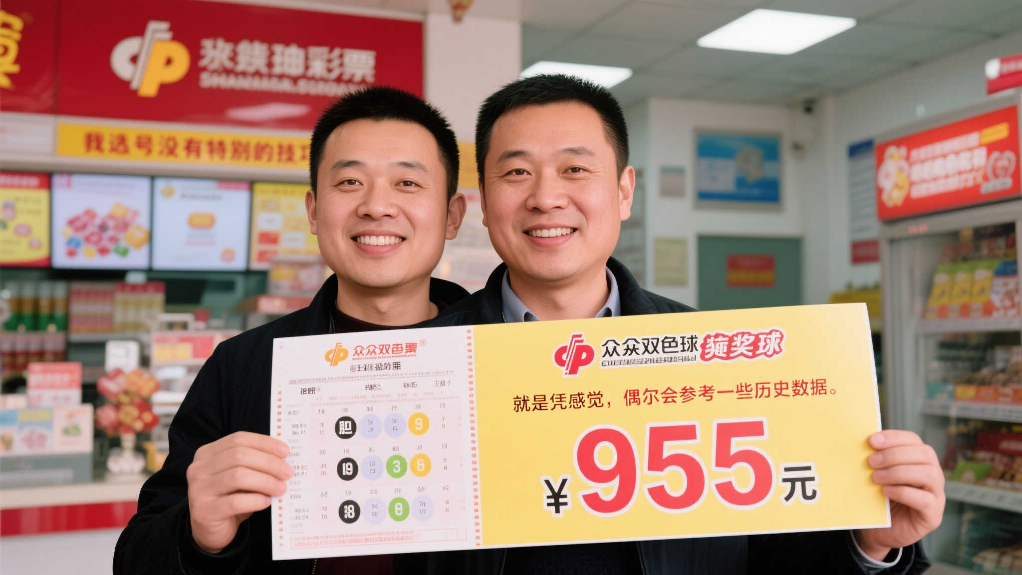 男子凭胆拖票揽双色球955万 连夜驱车领奖